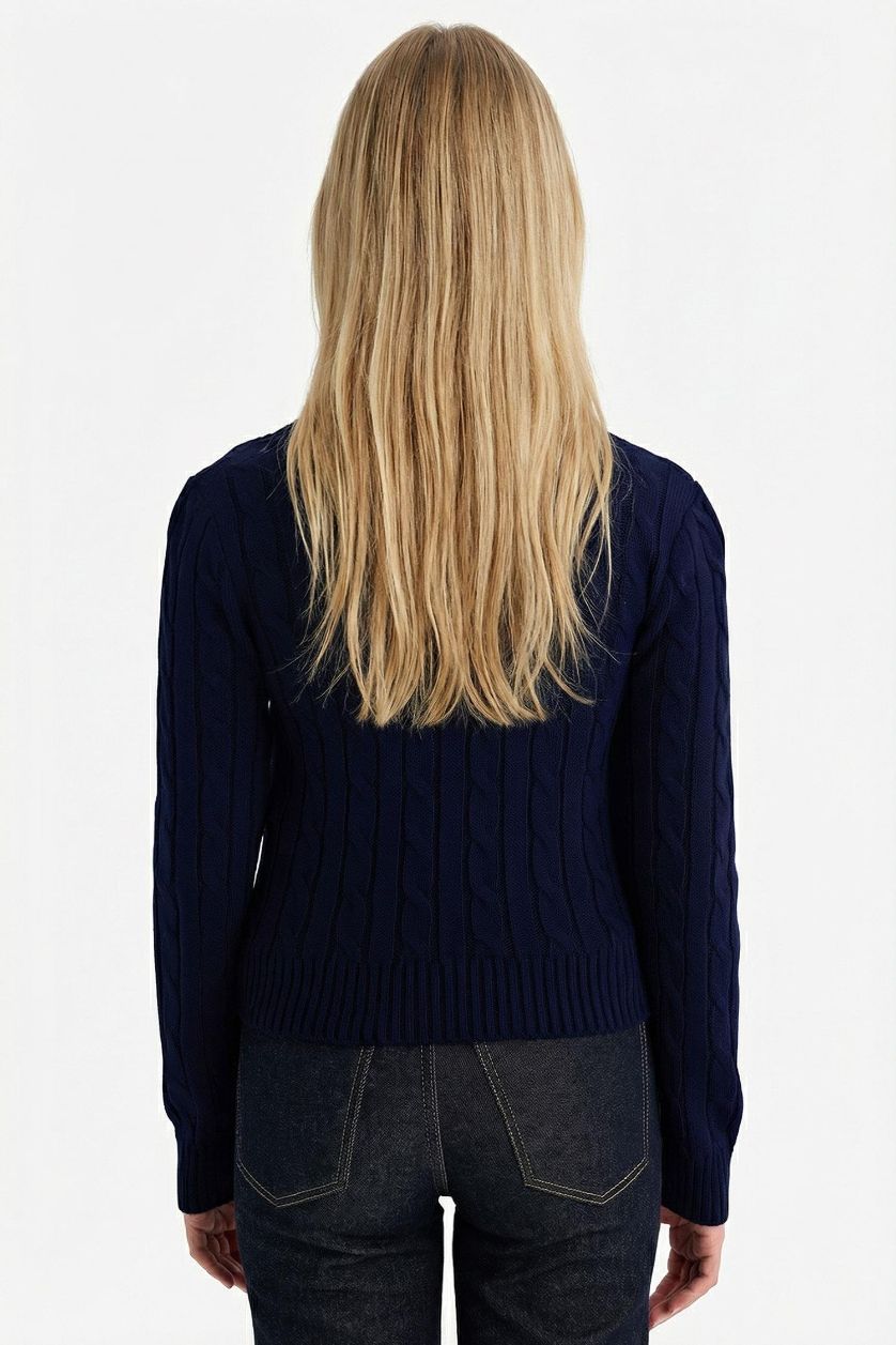 WOMAN NAVY Slim Fit V-Neck Pullover