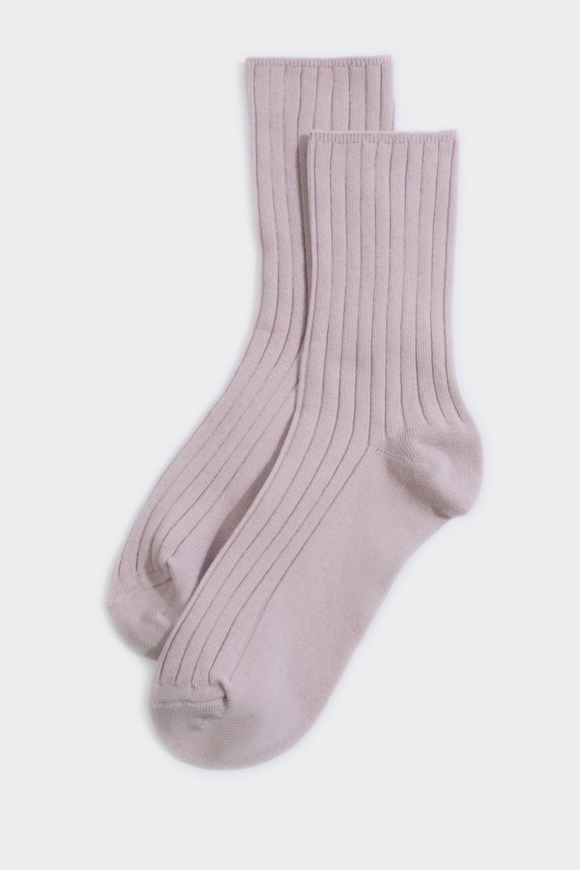 Kadın Pembe Kadın Rahat Lastikli 5'li Pamuklu Uzun Çorap