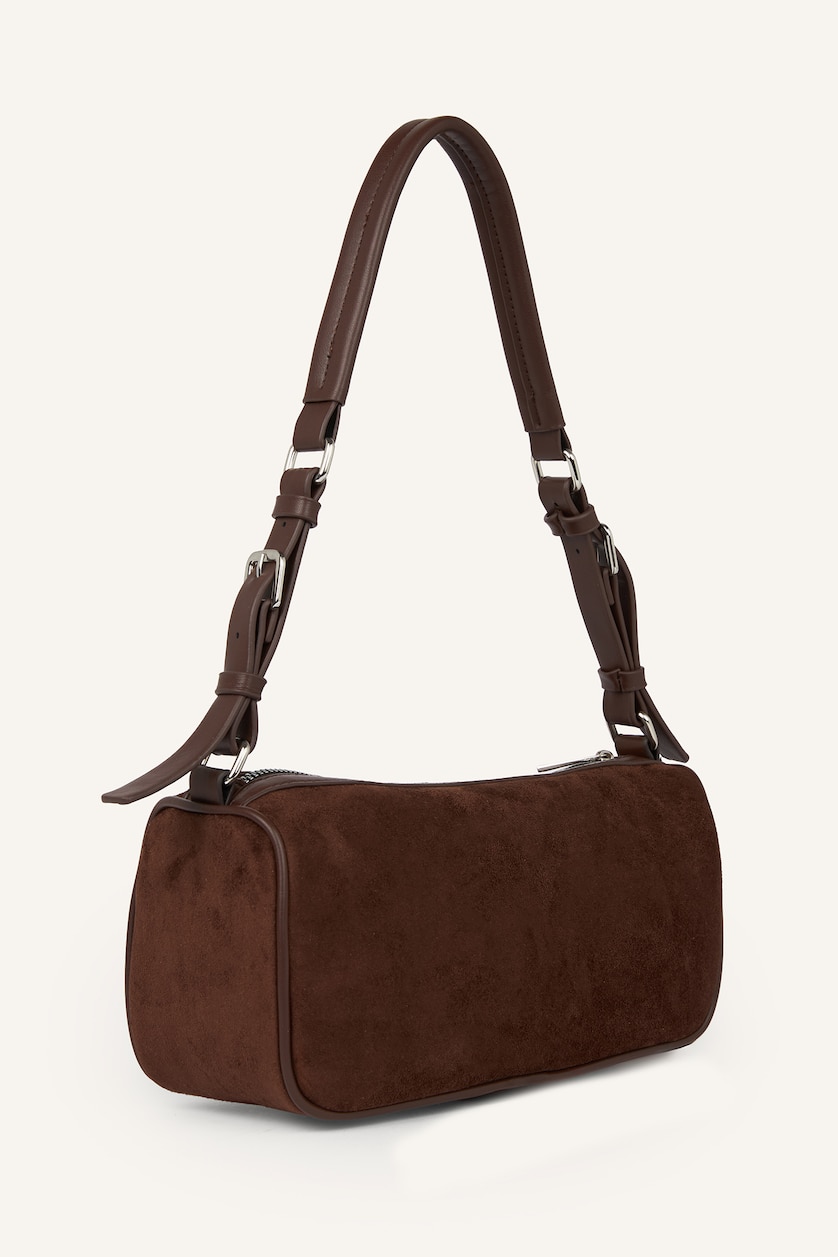 Women Dark Brown Suede Shoulder bag