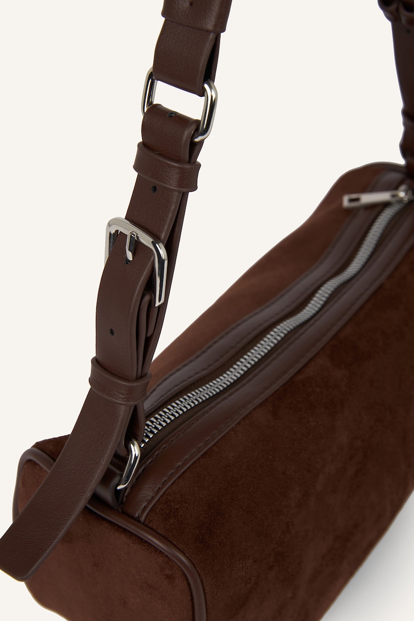 Women Dark Brown Suede Shoulder bag