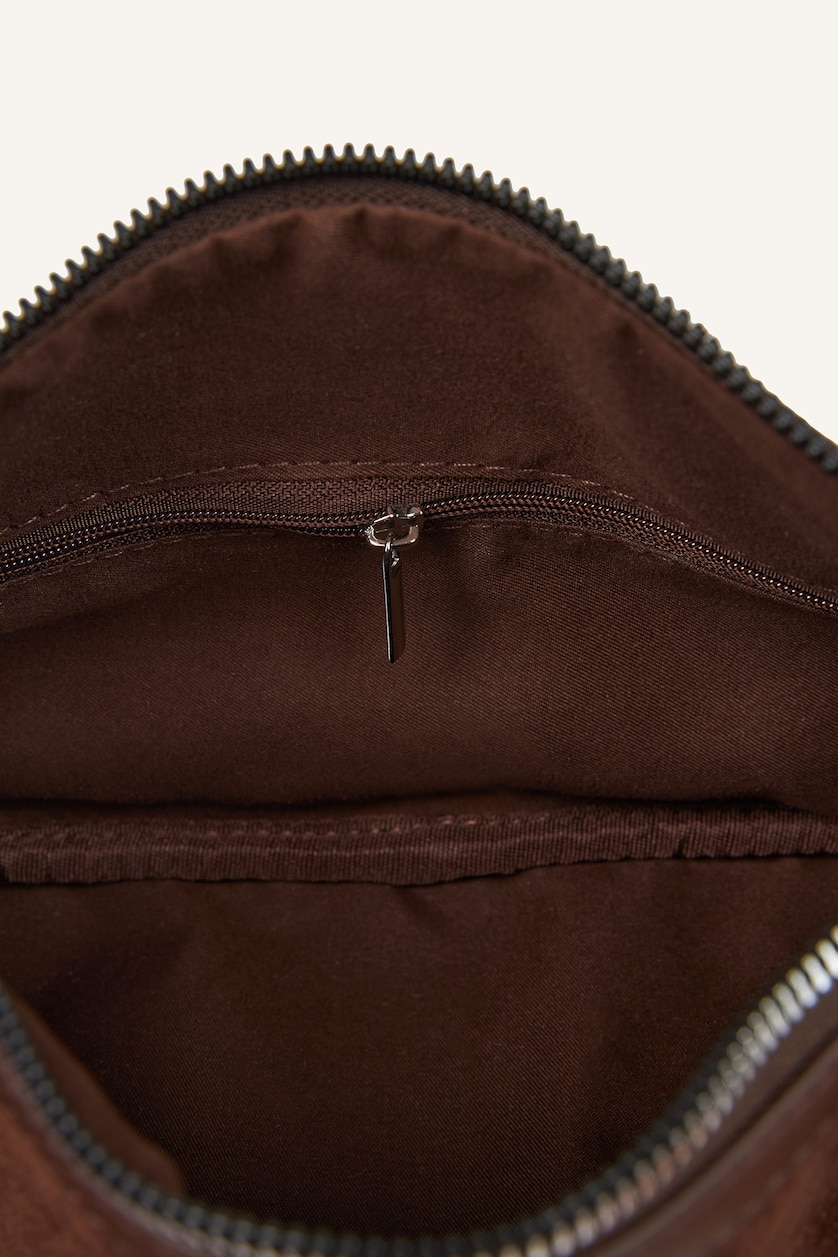 Women Dark Brown Suede Shoulder bag