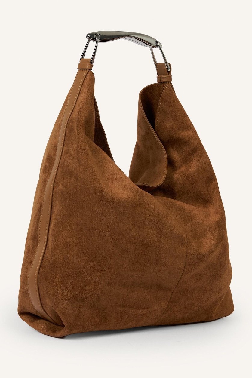 Women Tan Suede Shoulder bag
