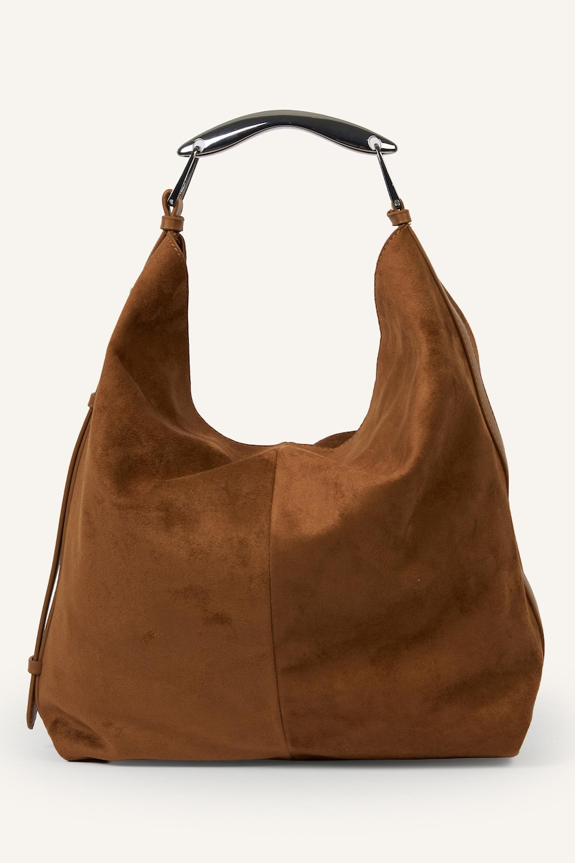 Women Tan Suede Shoulder bag