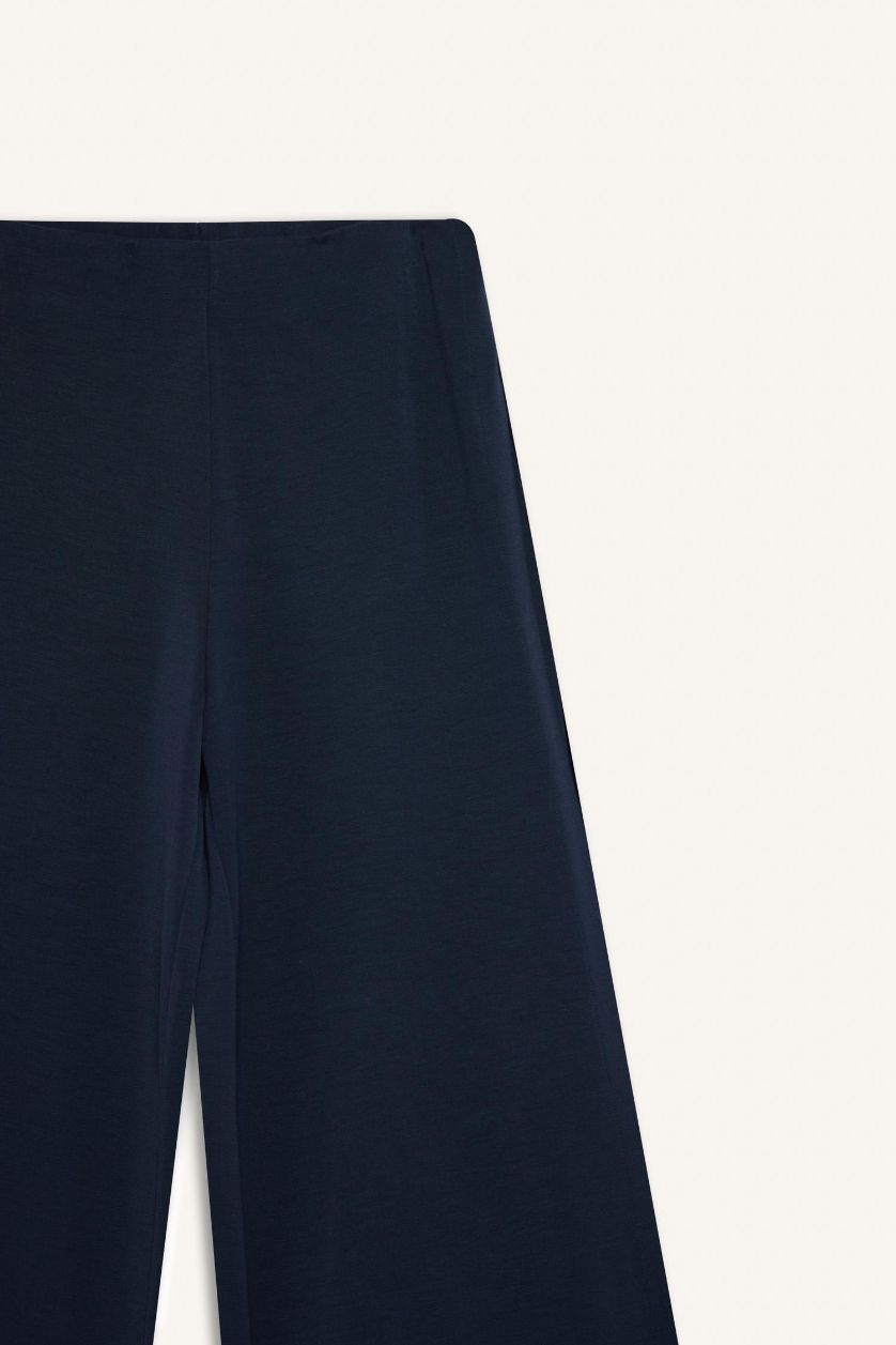 WOMAN NAVY Wide Leg Long Modal Sports Sweatpants