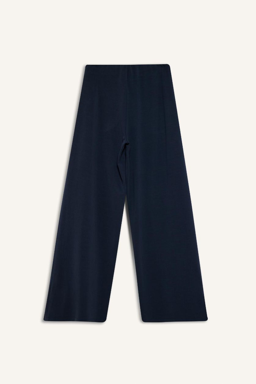 WOMAN NAVY Wide Leg Long Modal Sports Sweatpants