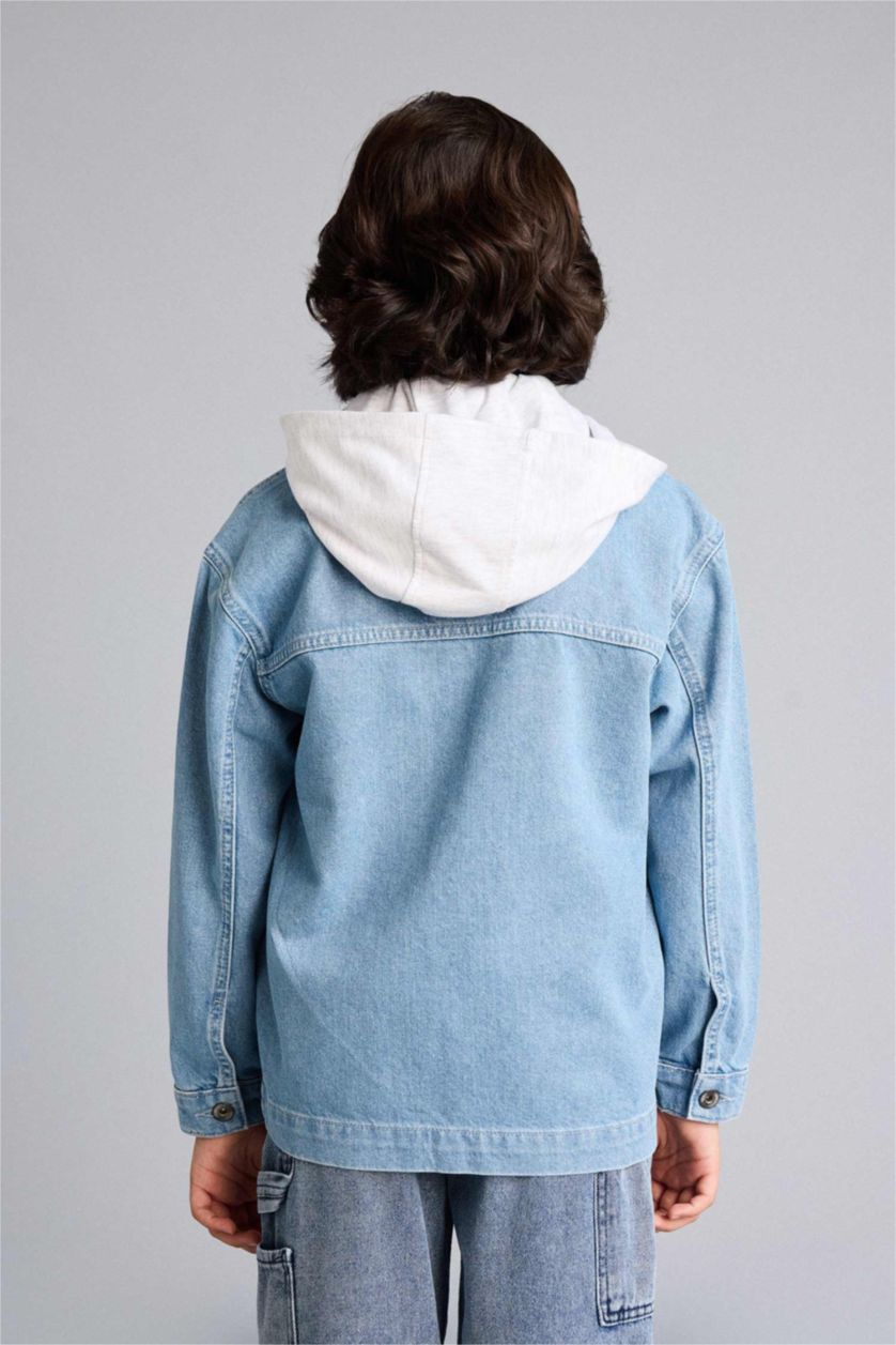 أولادي أزرق جاكيت اولادي بكابيشون قابلة للإزالة