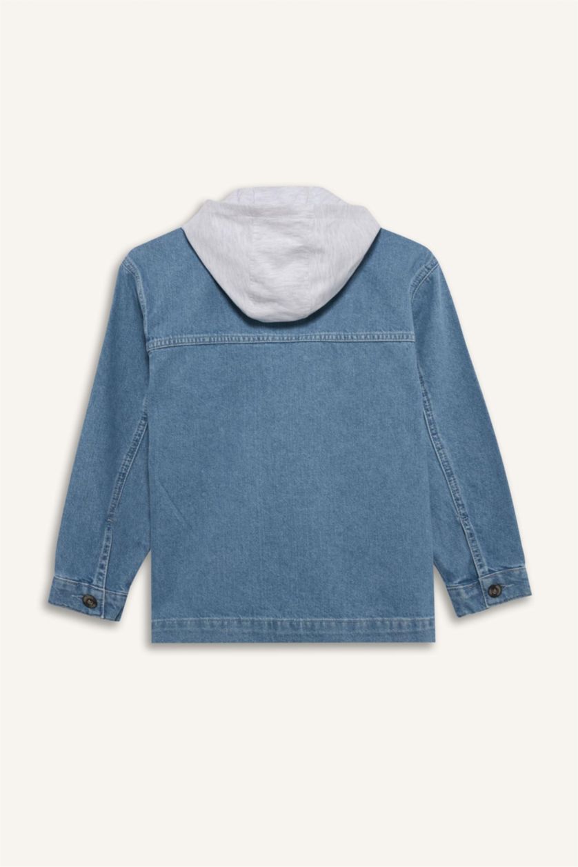 أولادي أزرق جاكيت اولادي بكابيشون قابلة للإزالة