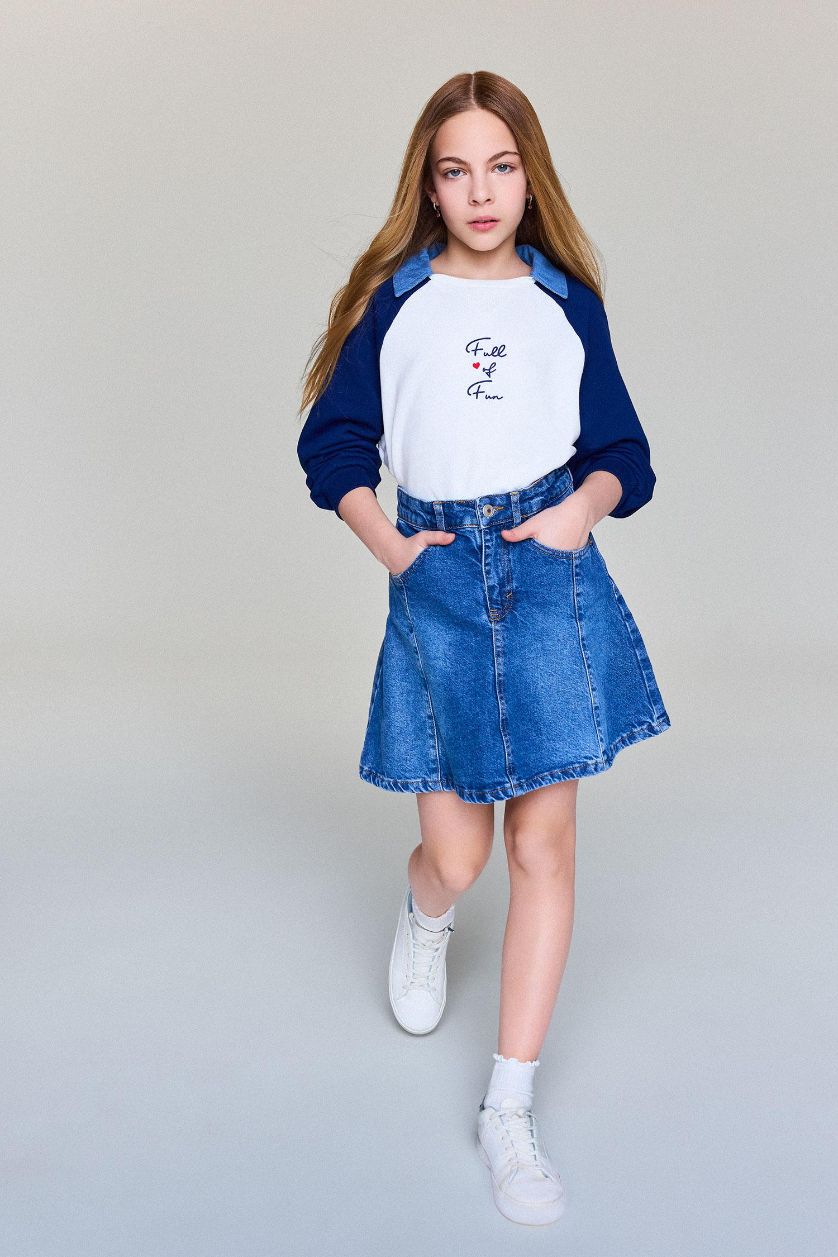 FILLES Bleu Foncé Jupe en jean pour fille