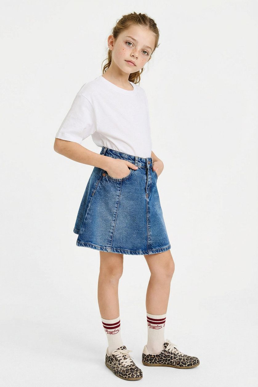 FILLES Bleu Foncé Jupe en jean pour fille