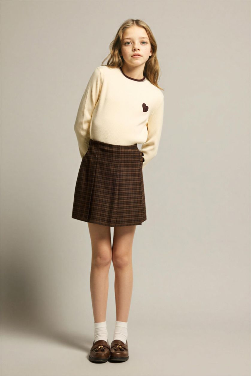 بناتي بيج فاتح بلوفر تريكو مطرزة قصة عادية بناتي