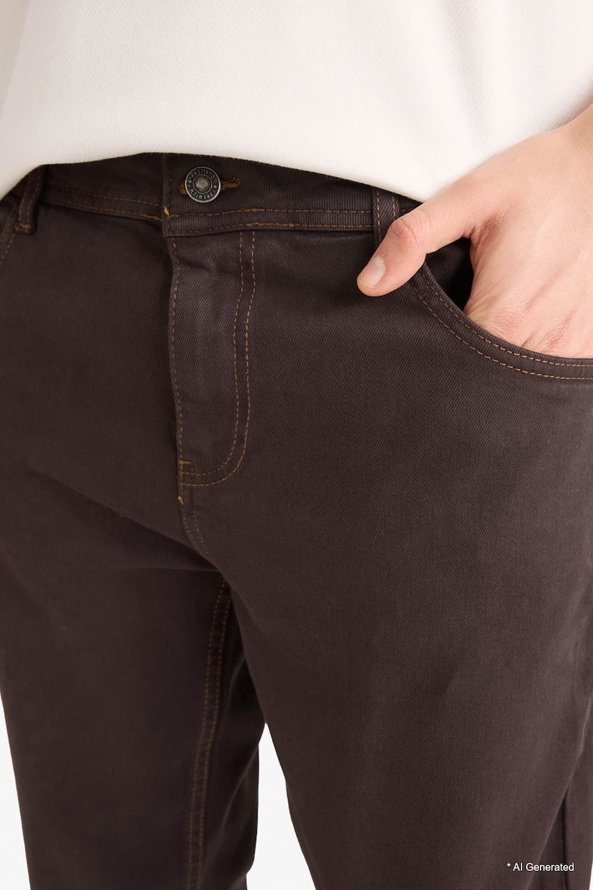 Erkek Kahve Regular Fit Pantolon