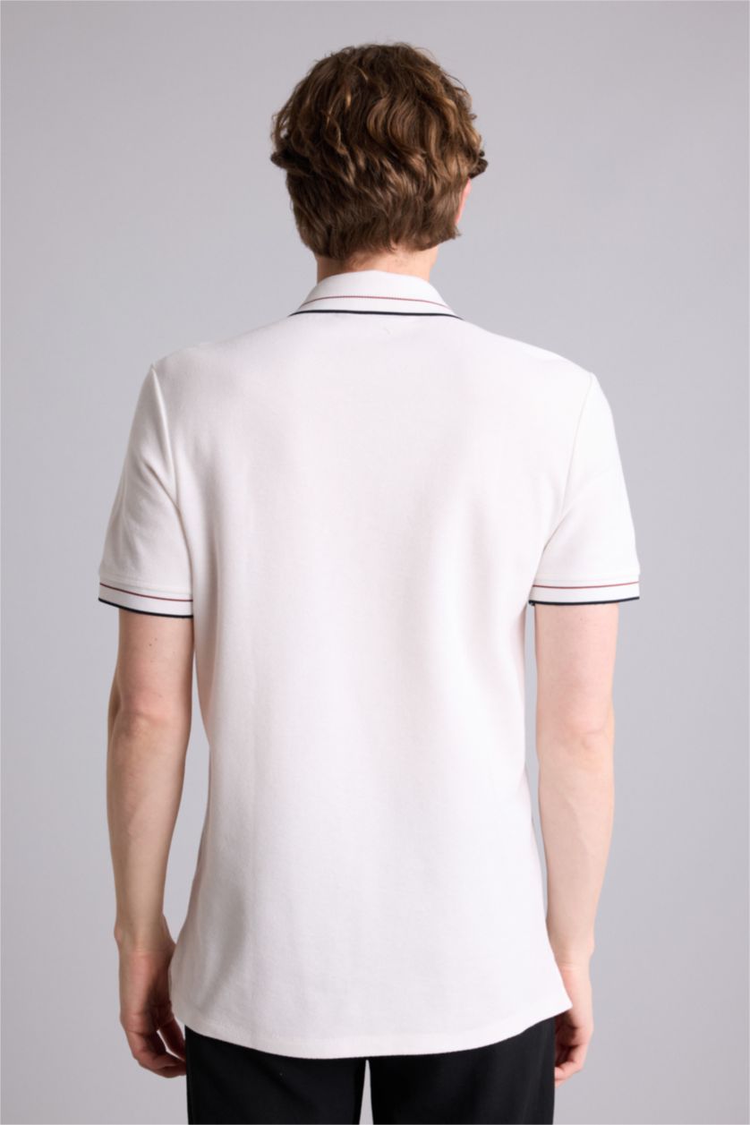 MAN Ecru Man Short Sleeve Polo T-Shirt