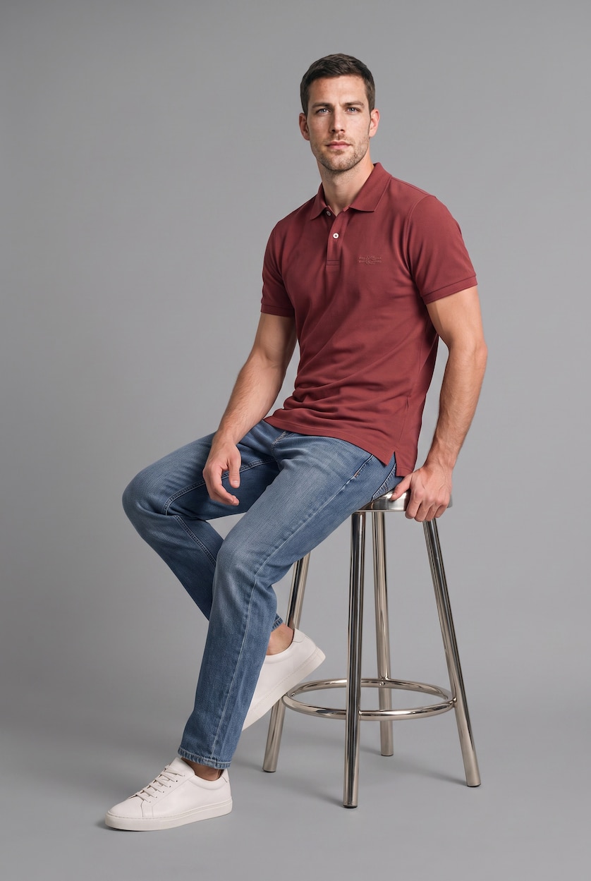 MAN Dark Orange 100% Cotton Regular Fit Pique Polo T-Shirt