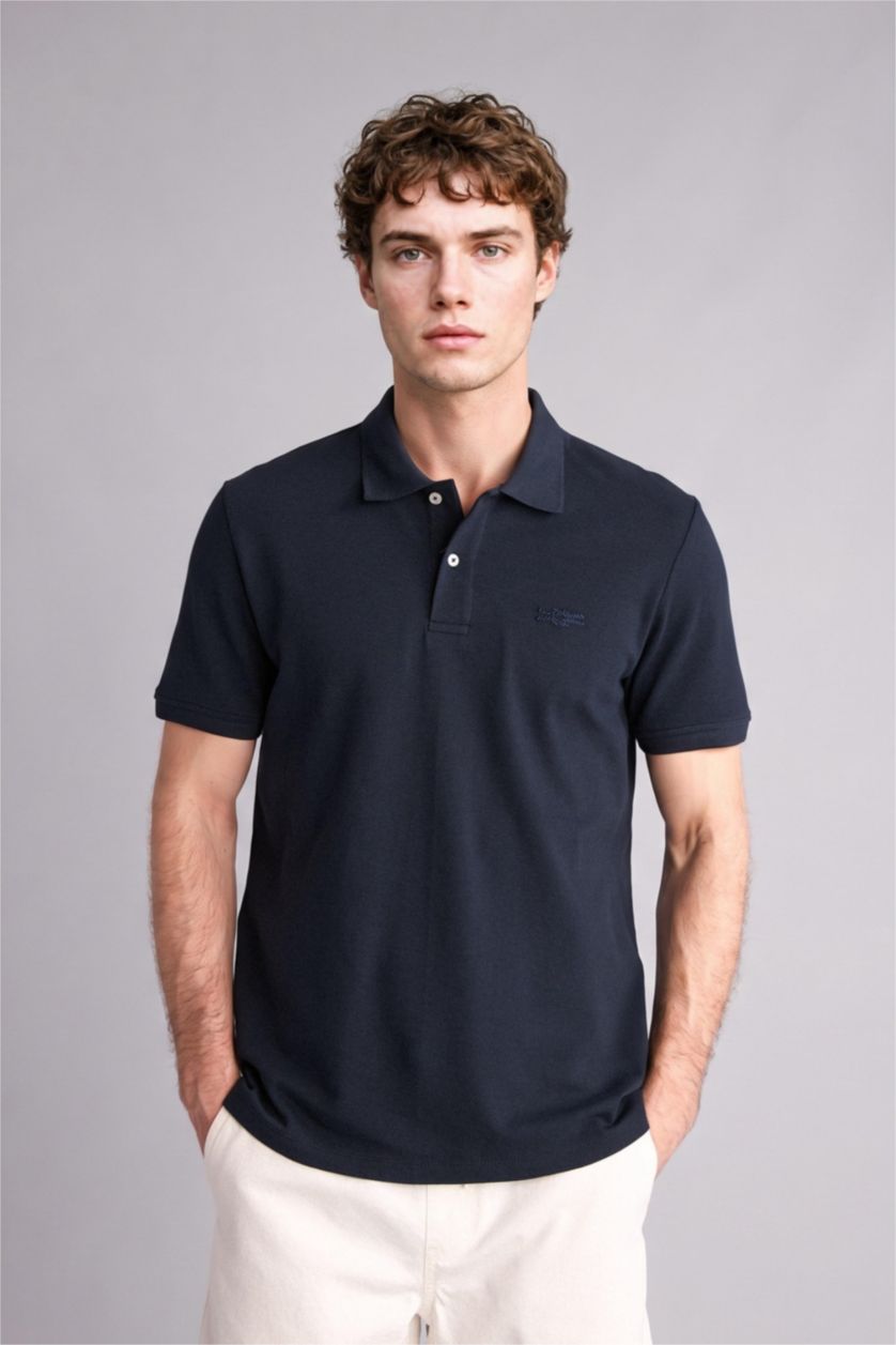 رجال كحلي Regular Fit Short Sleeve Polo T-Shirt