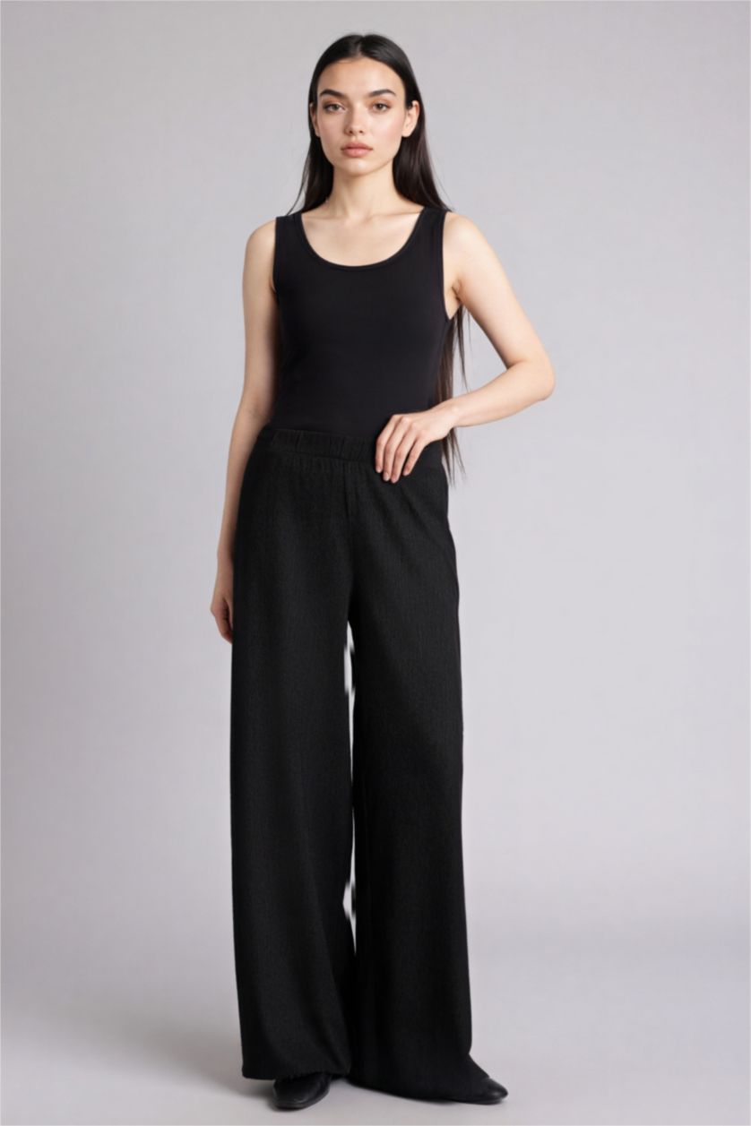 WOMAN Black Wide Leg Trousers