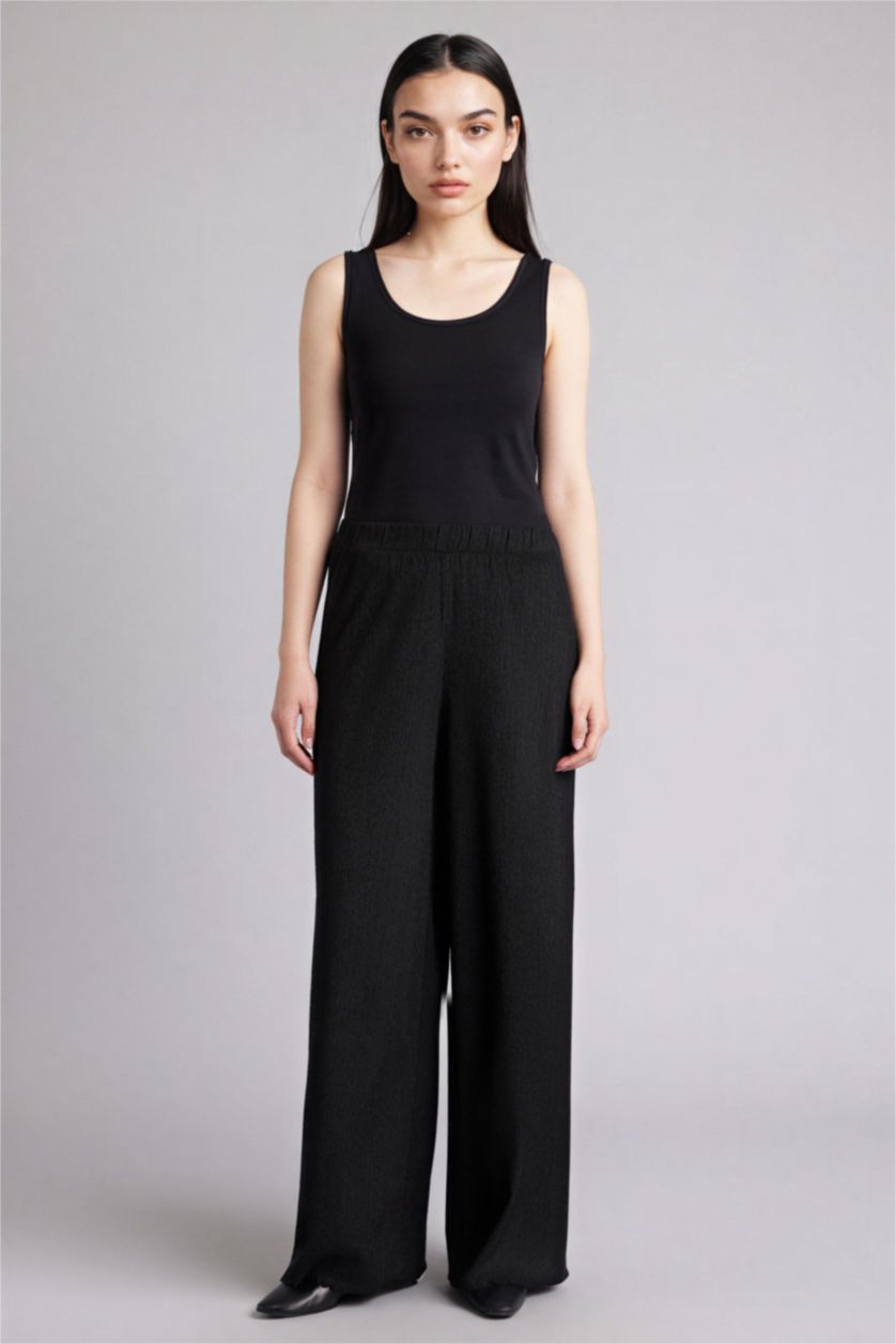 WOMAN Black Wide Leg Trousers