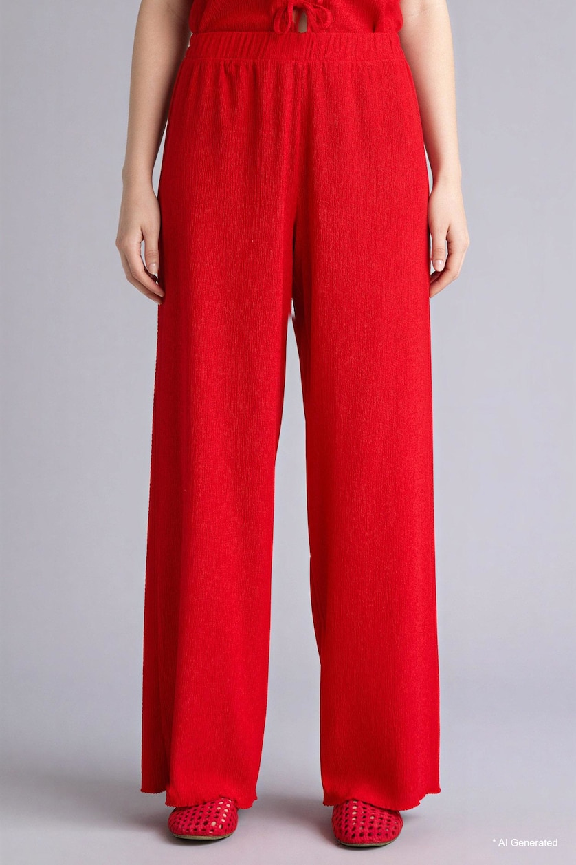 WOMAN Red Wide Leg Trousers
