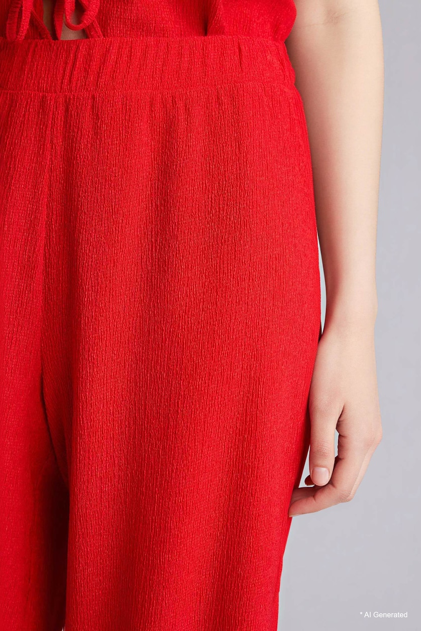 WOMAN Red Wide Leg Trousers
