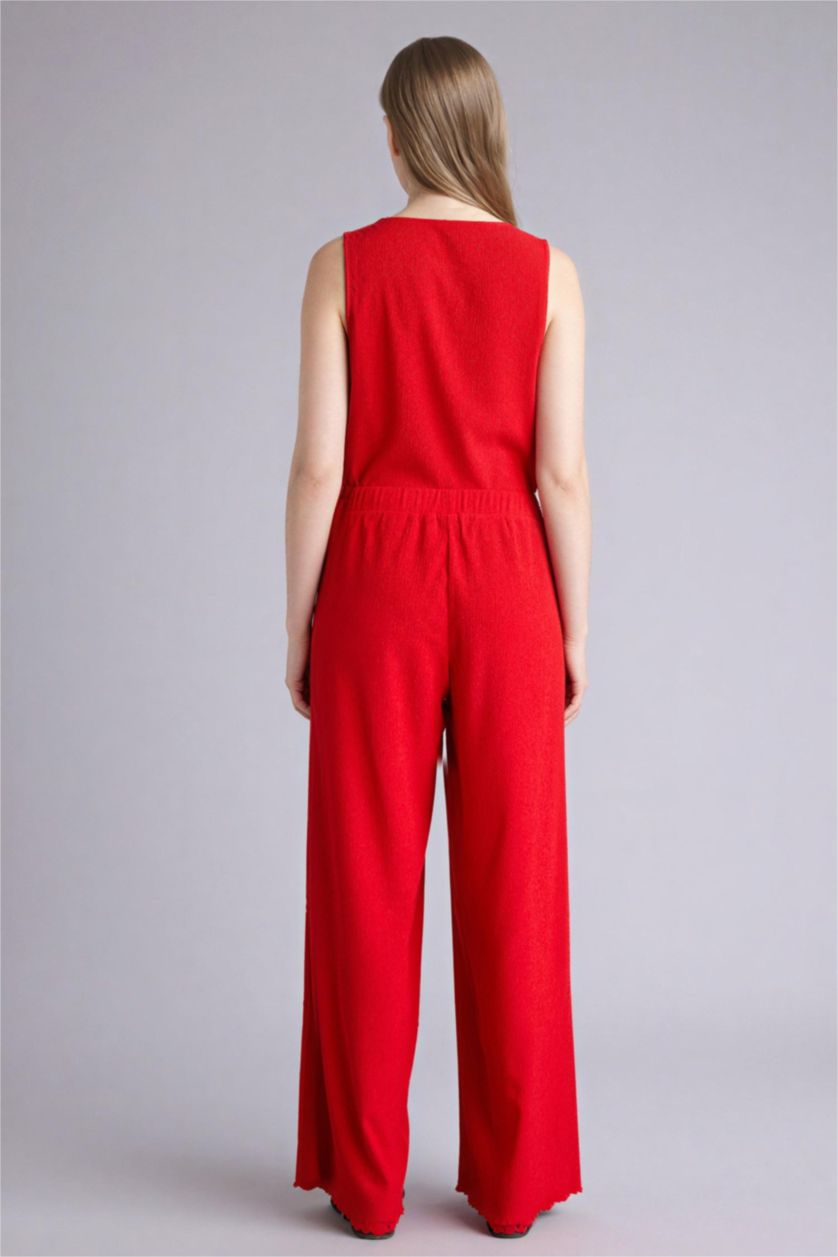 WOMAN Red Wide Leg Trousers