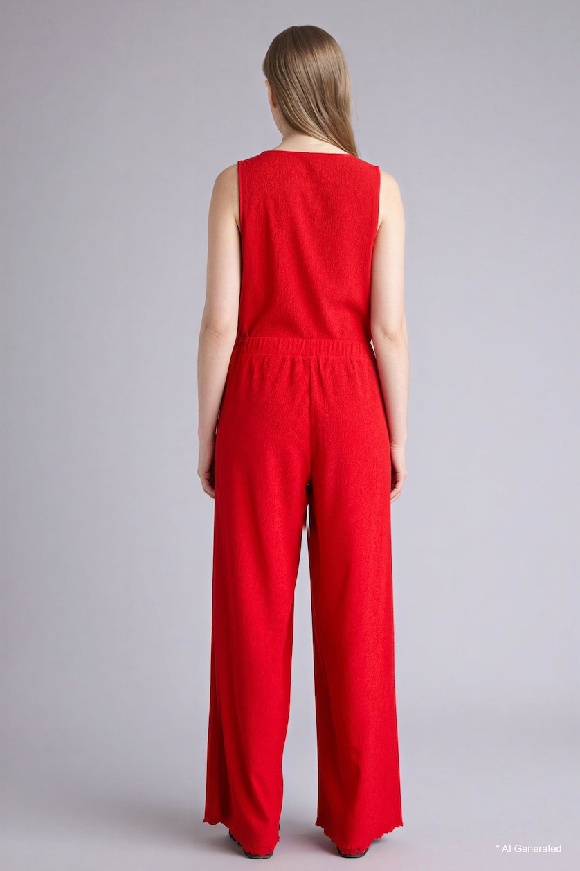 WOMAN Red Wide Leg Trousers