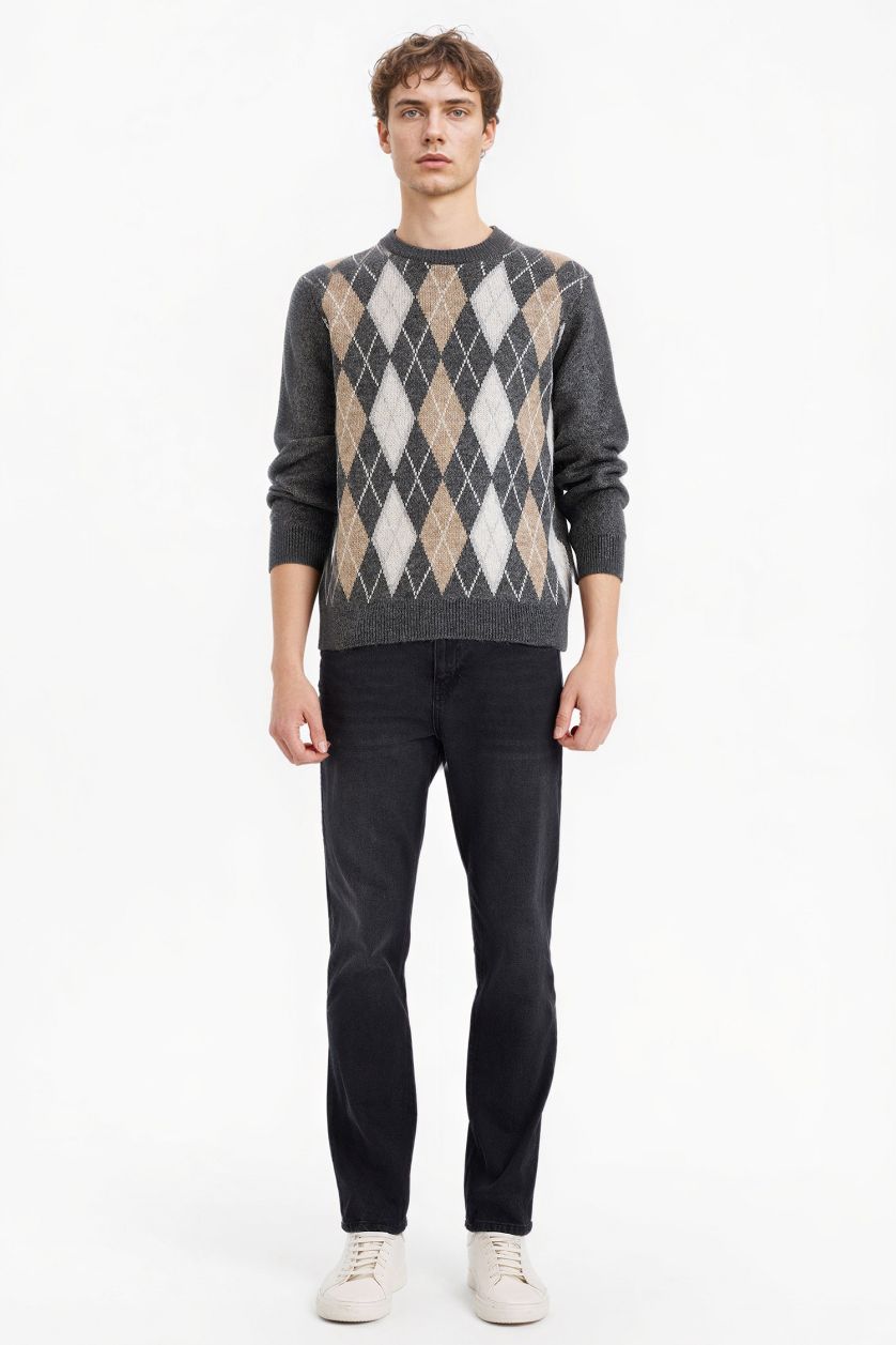 MAN Grey Standard Fit Knitwear Pullover