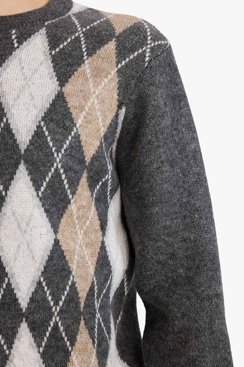 MAN Grey Standard Fit Knitwear Pullover