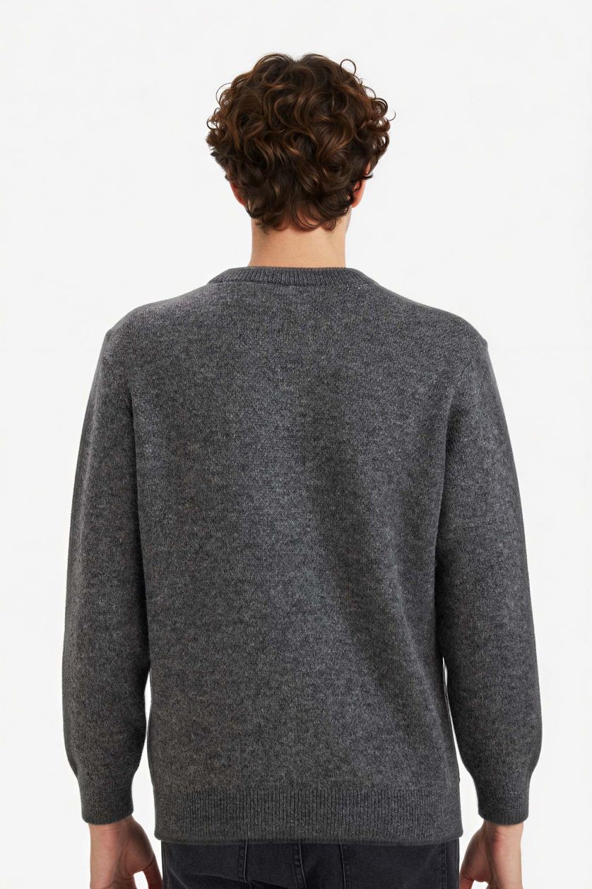 MAN Grey Standard Fit Knitwear Pullover
