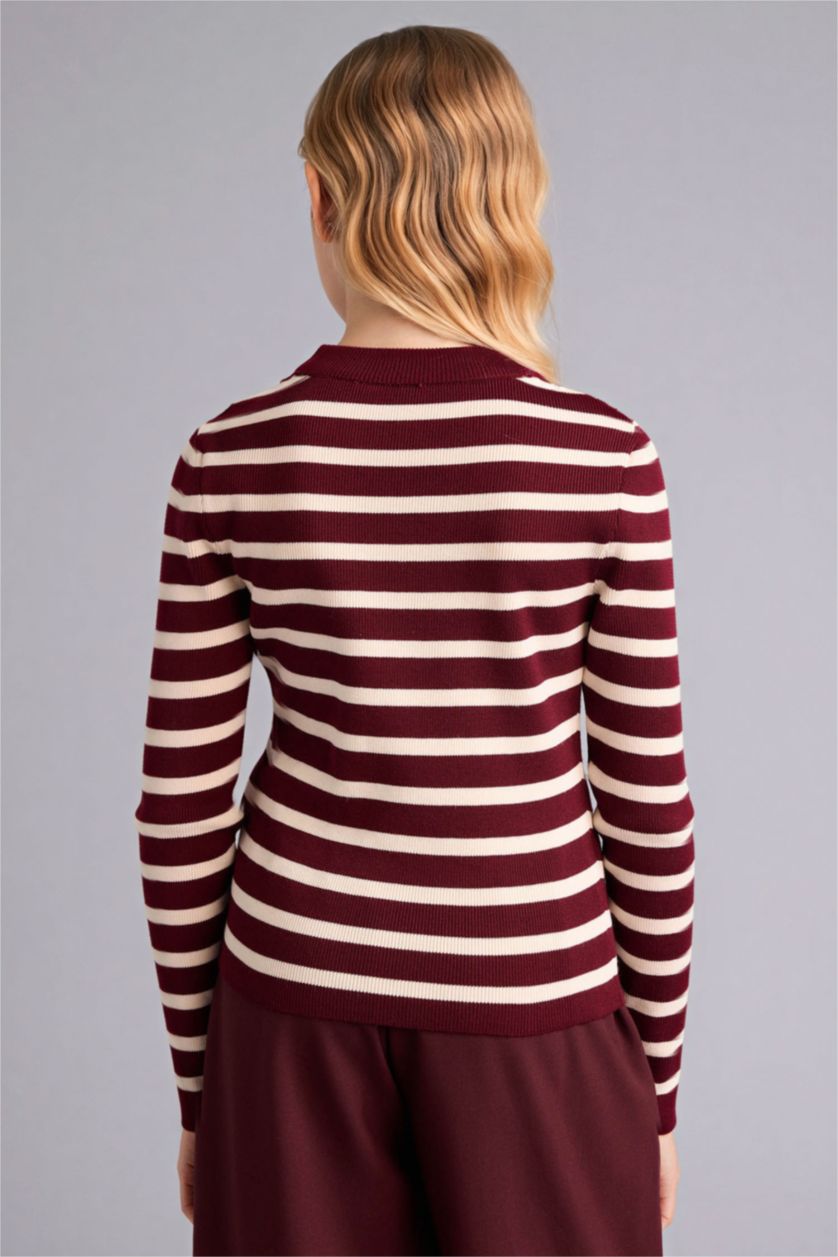 FILLES Bordeaux Pull rayé pour fille
