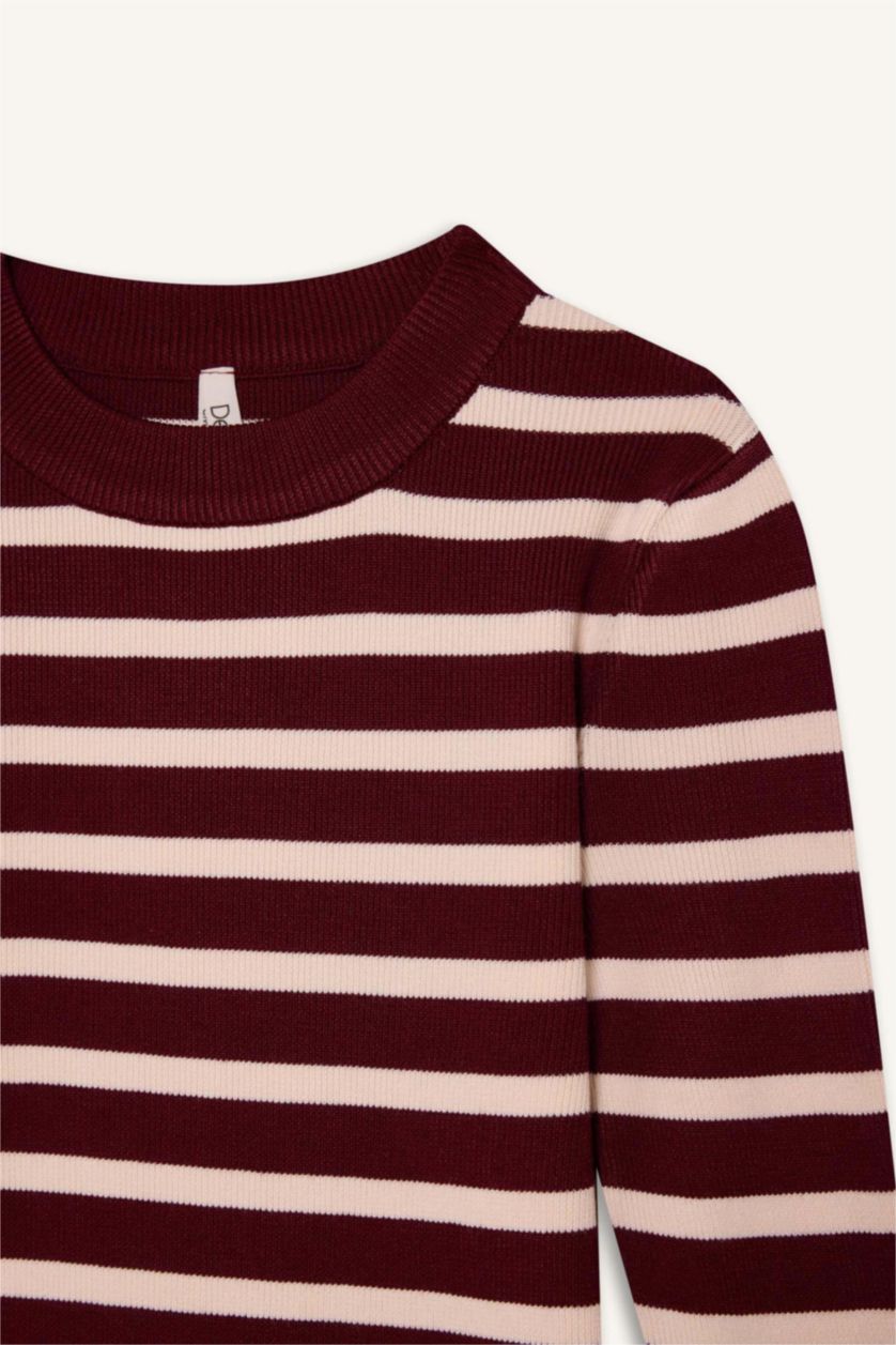 FILLES Bordeaux Pull rayé pour fille