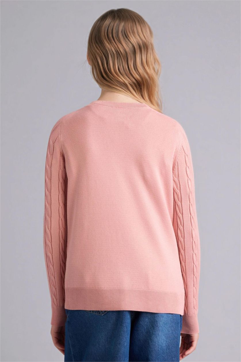 FILLES Rose Cardigan à col rond pour fille
