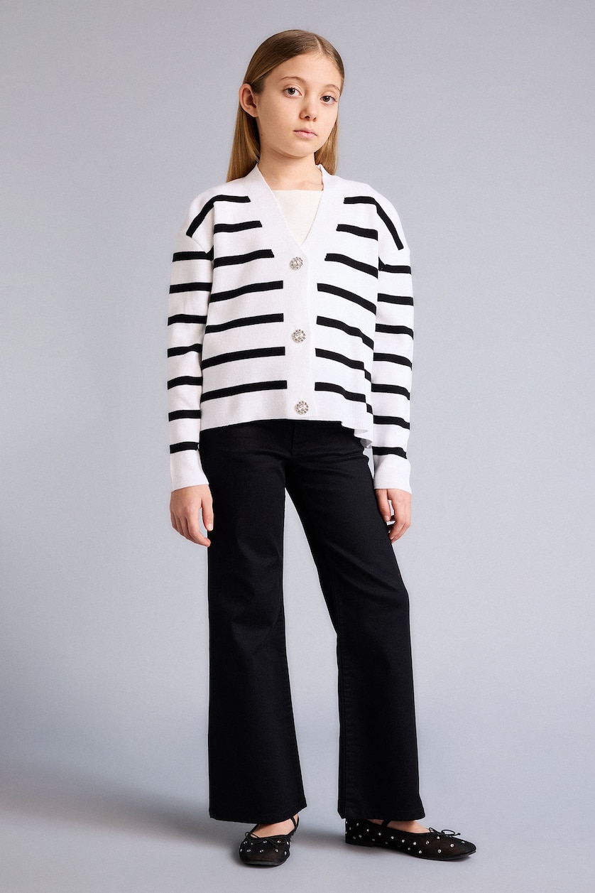 FILLES Blanc Cardigan col V pour fille