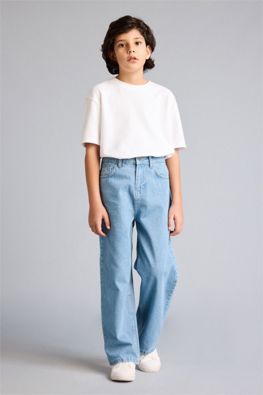 أولادي أزرق فاتح بنطلون جينز اولادي برجل عادية