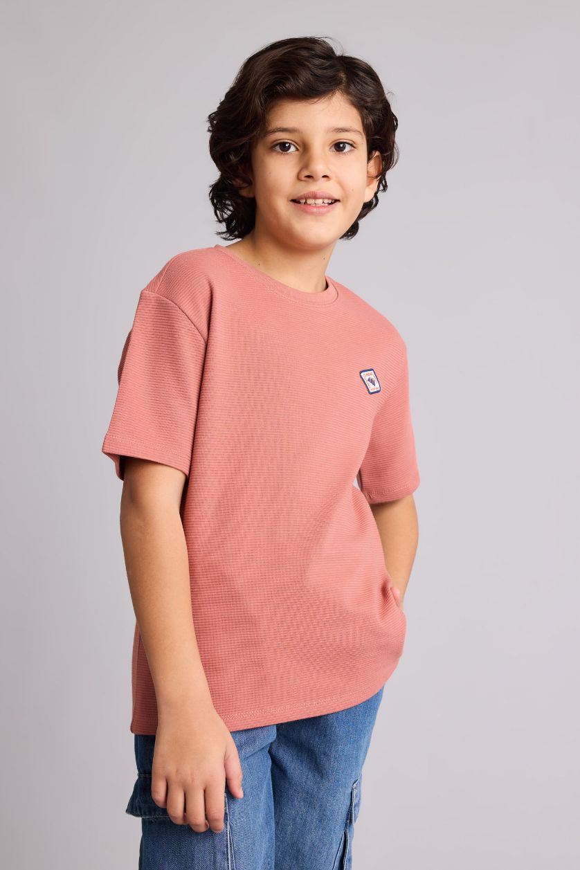 أولاد وردي تيشيرت نص ردن اوفر سايز وياخة مستديرة