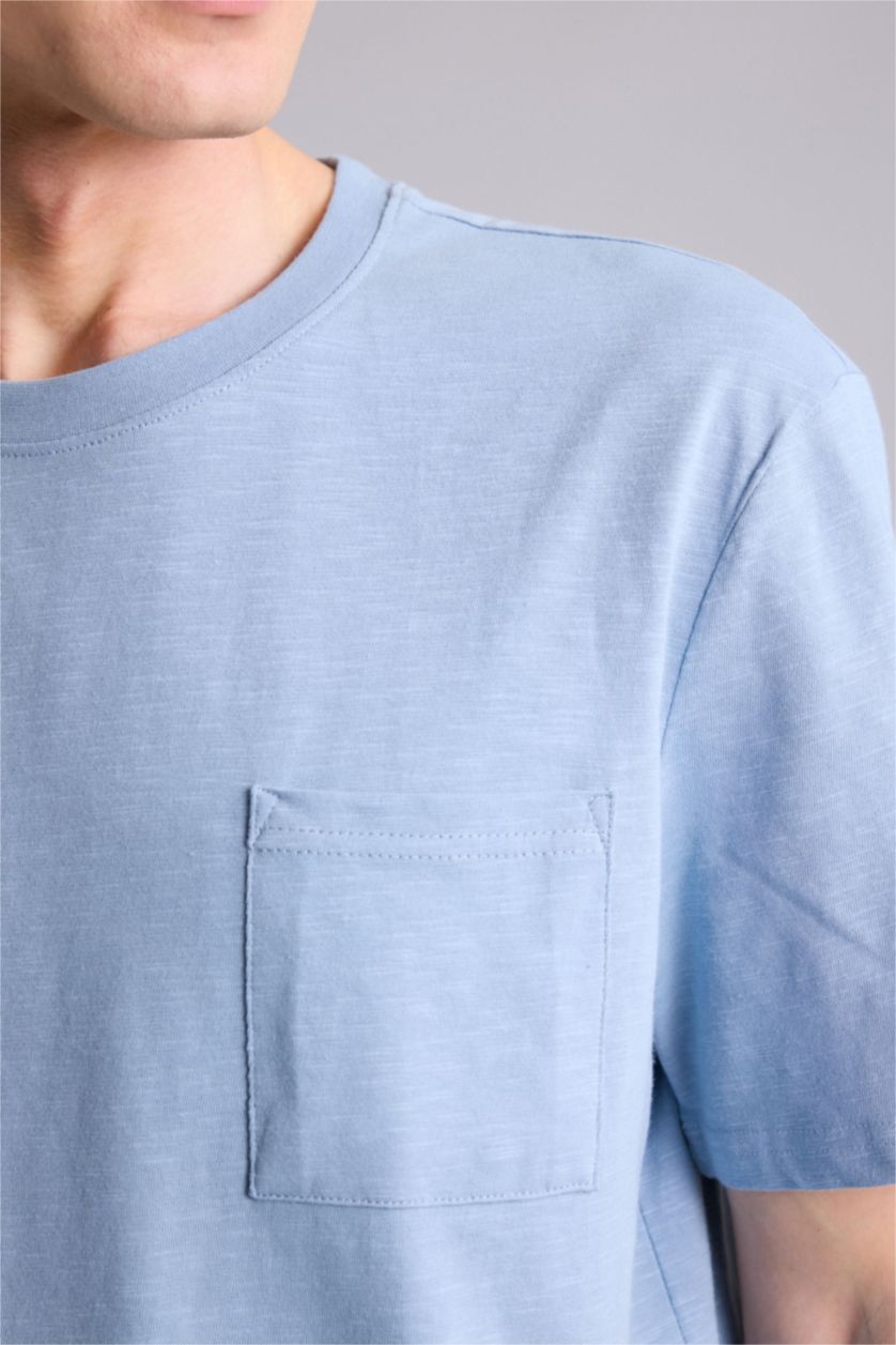 Erkek Mavi Regular Fit Tişört