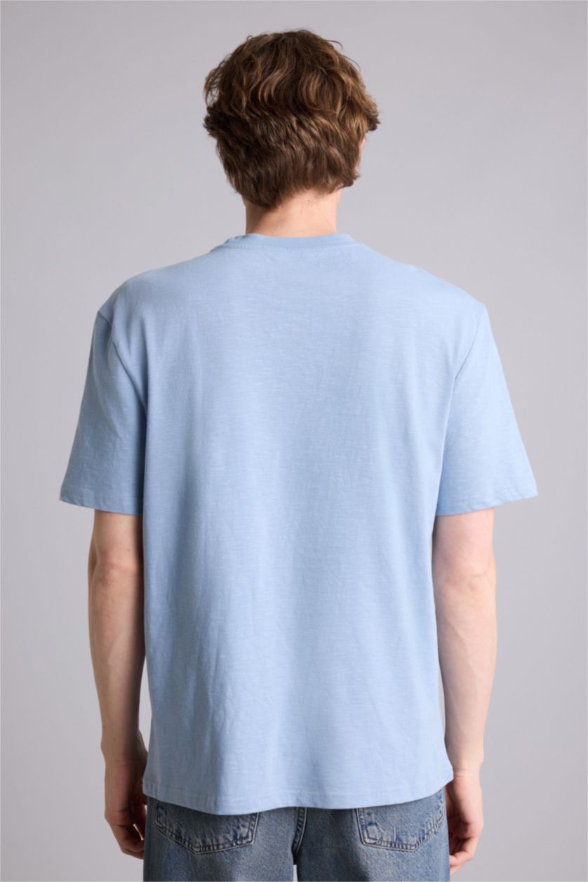 Erkek Mavi Regular Fit Tişört