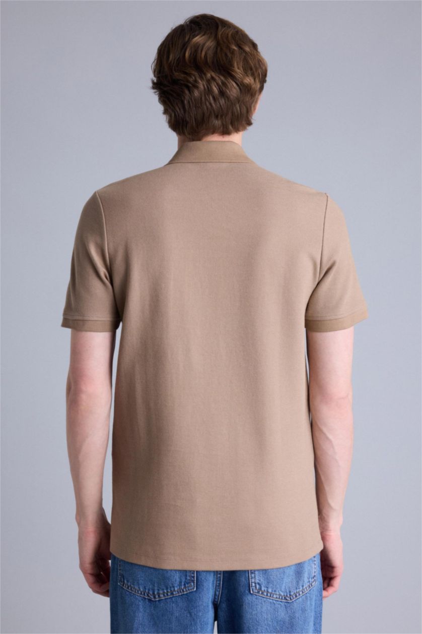HOMME Beige Polo à manches courtes Coupe régulière