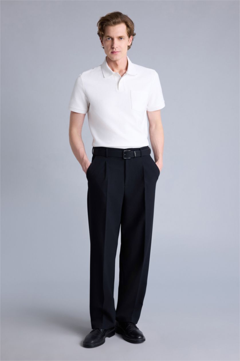 Erkek Ekru Regular Fıt Polo Yaka Kısa Kollu Polo Tişört