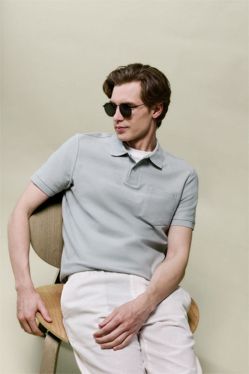 رجال نعناع Regular Fit Short Sleeves Polo T-Shirt