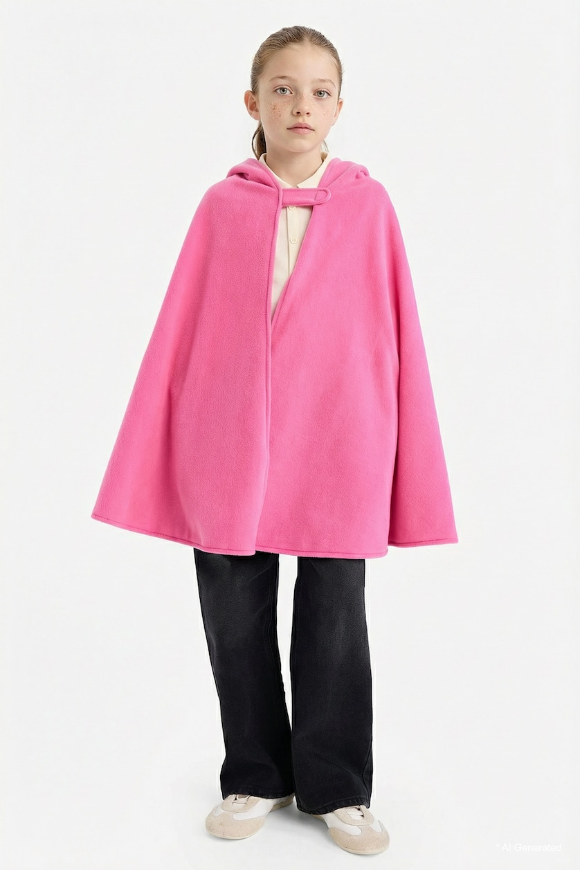 Young Girls - Teen Girls Light Pink Girl Pancho