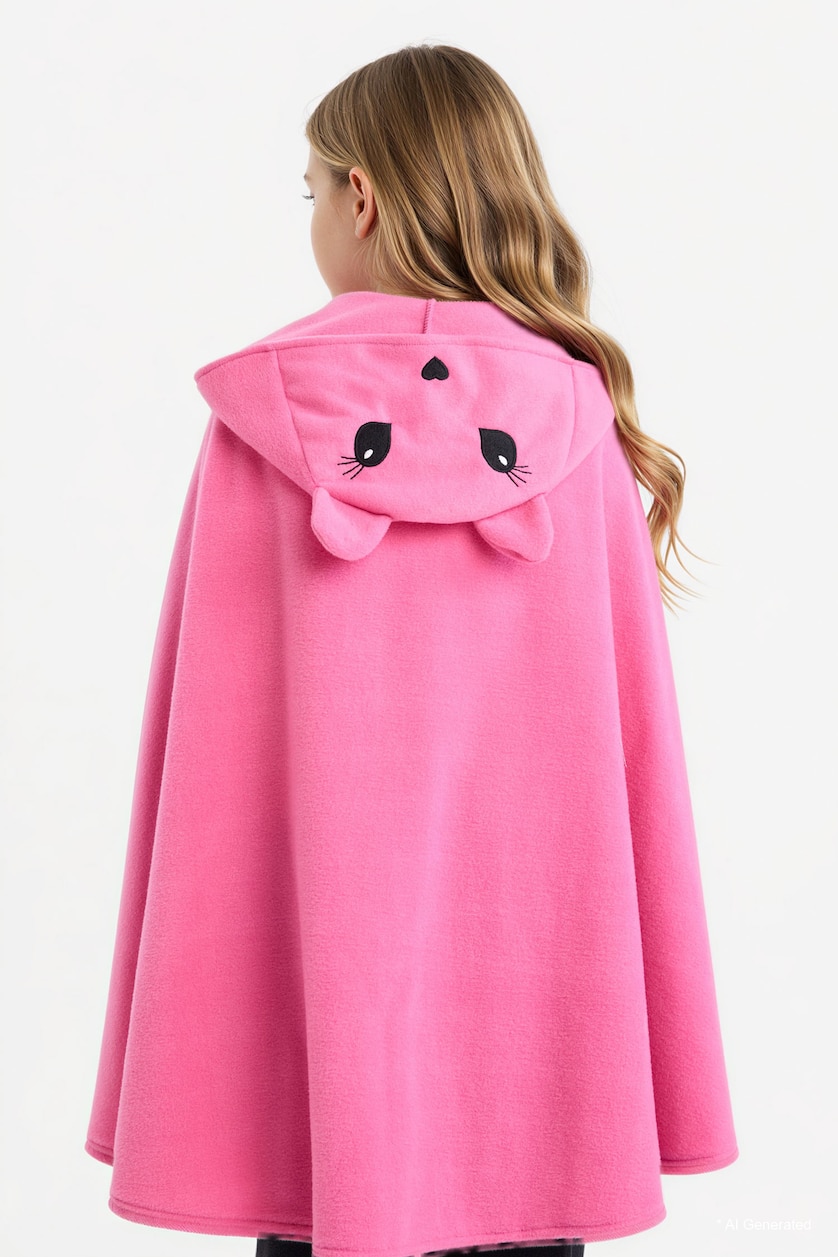 Young Girls - Teen Girls Light Pink Girl Pancho
