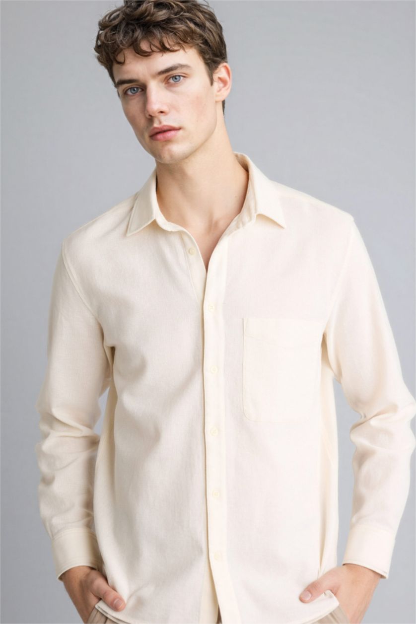 Man Ecru Man Long Sleeve Shirt