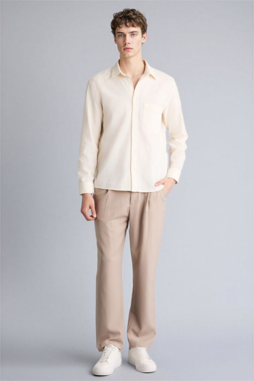 Man Ecru Man Long Sleeve Shirt