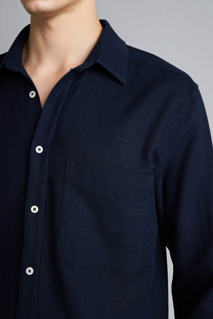 Erkek Lacivert %100 Pamuk Gömlek