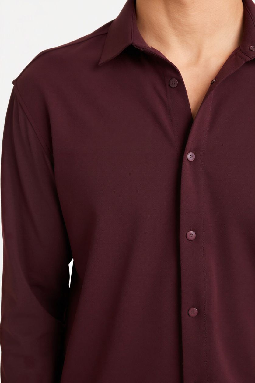 Erkek Kahve Uzun Kollu Gömlek