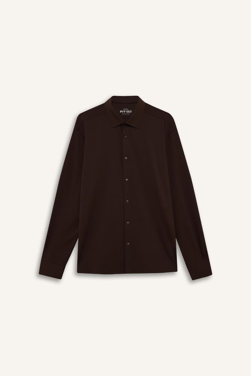 Erkek Kahve Uzun Kollu Gömlek
