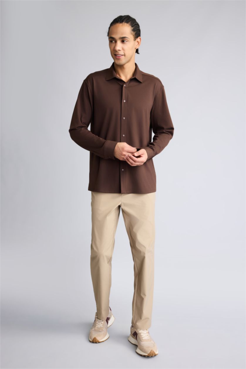HOMME Marron Chemise à manches longues