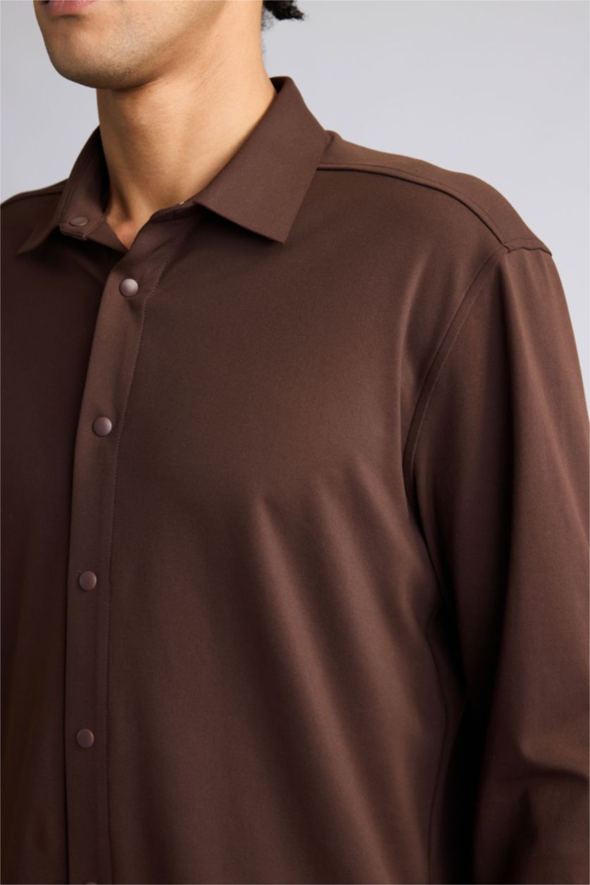 HOMME Marron Chemise à manches longues