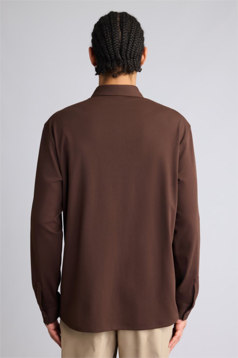 HOMME Marron Chemise à manches longues