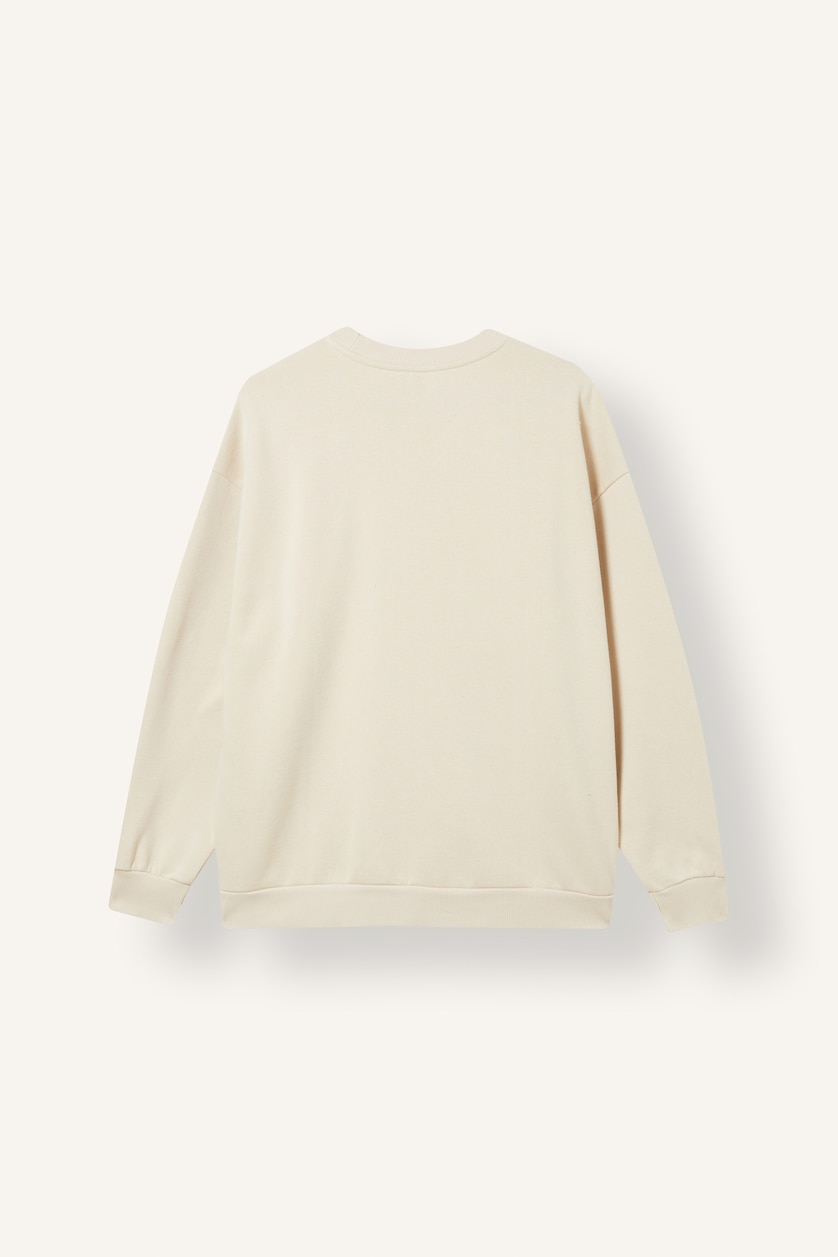 نساء بيج Oversize Fit Thick Sweatshirt Fabric Sweatshirt