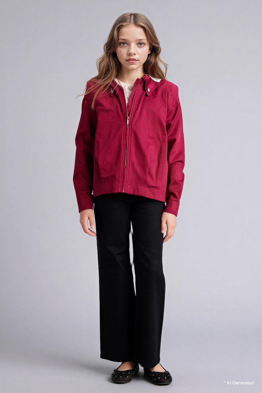 Young Girls - Teen Girls Bordeaux Girl Twill Jacket